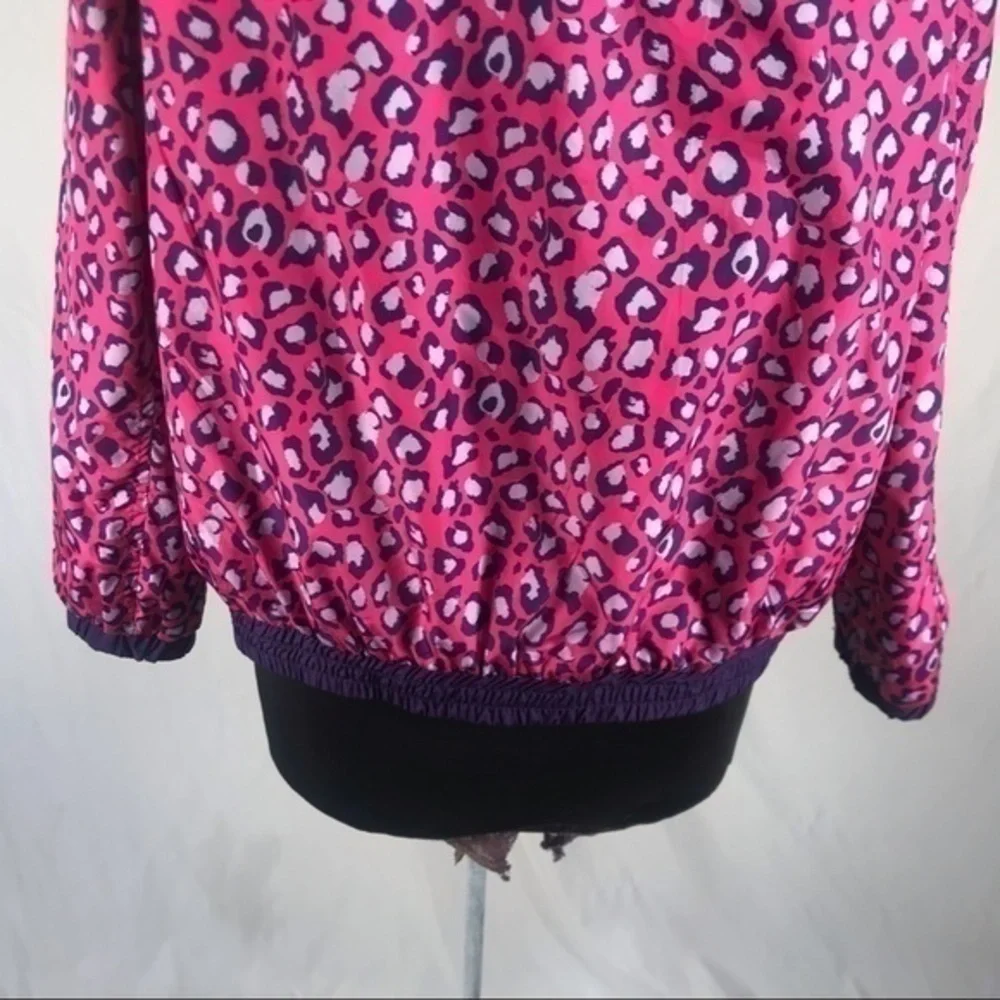 90’e Vintage ‘1 Sunset Lane’ Multicolor Leopard Print Windbreaker Jacket